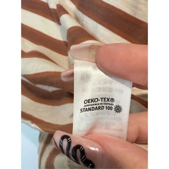 Rylee & Cru Cedar Stripe All Over Short Sleeve Henley Shirt Mini Dress Women's - Picture 8 of 15